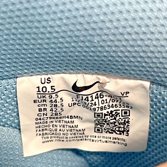 Nike Air Force 1 Low FJ4146-401 Denim Turquoise Brand New Men's Size 10.5 - Picture 9 of 11